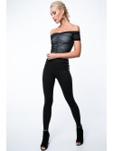 Top scurt cu volane, negru, spaniol ZZ230 - Magazin online - Boutique